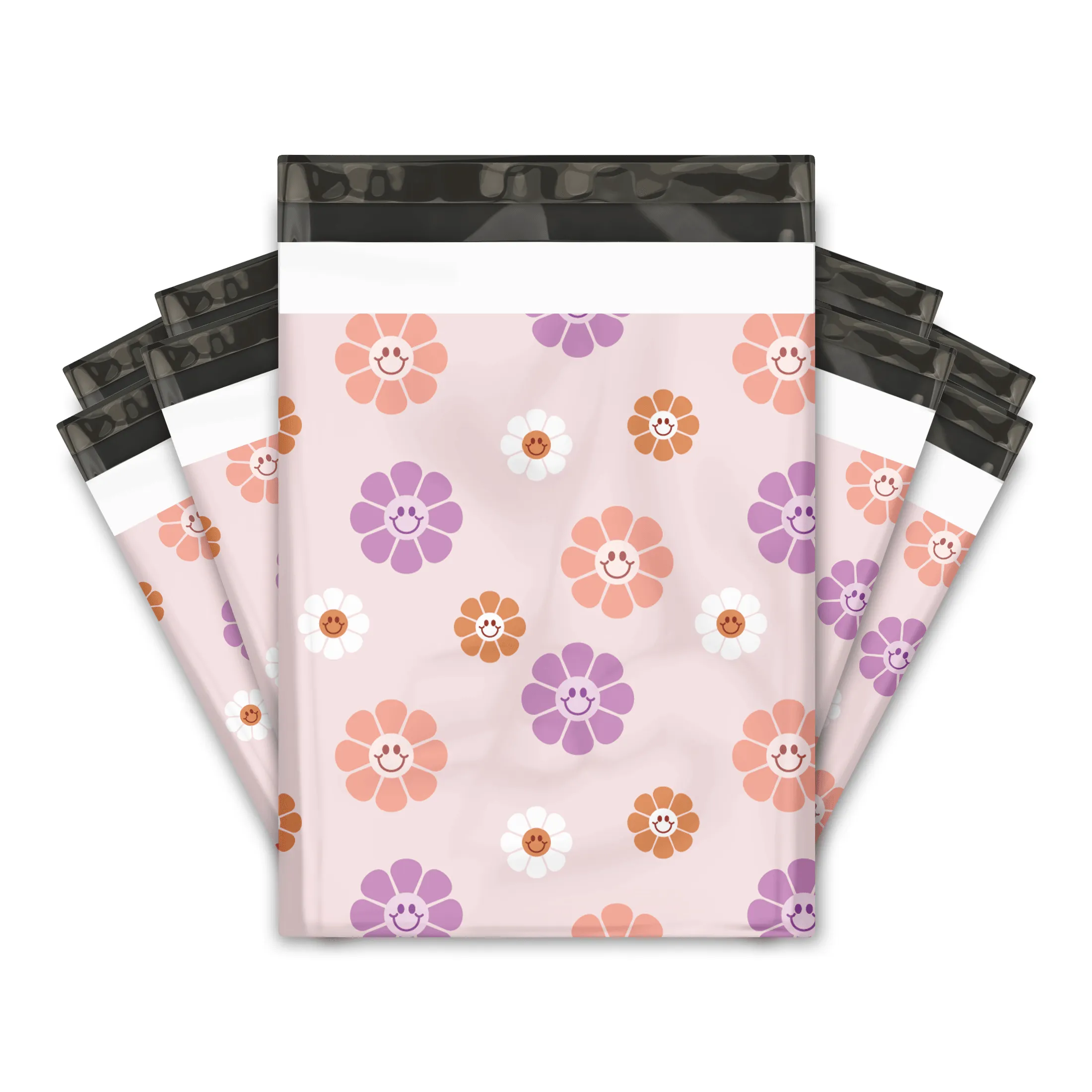 10x13 Groovy Flowers Designer Poly Mailers Shipping Envelopes Premium Printed Bags