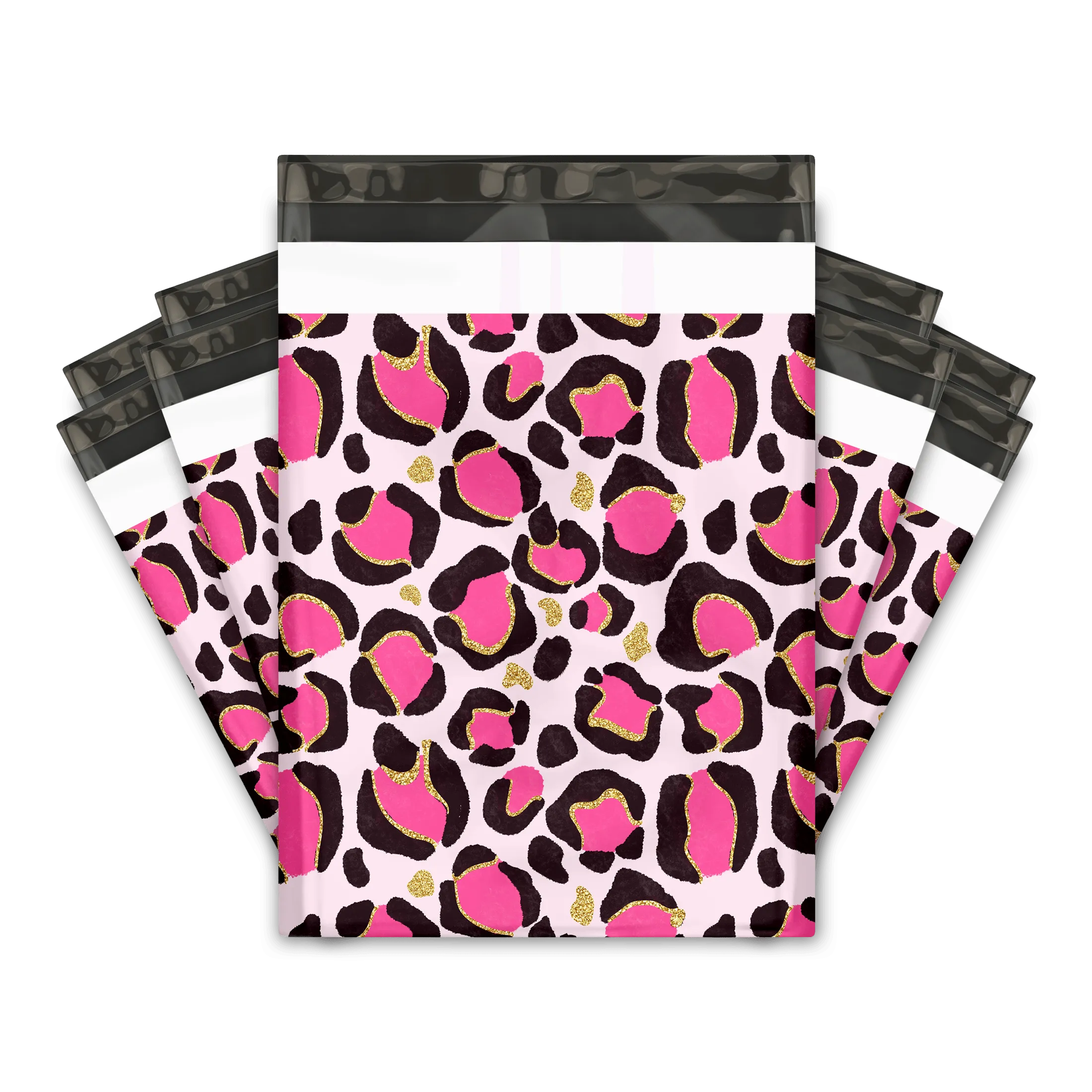 10x13 Pink Leopard Print Poly Mailers Shipping Envelopes Premium Printed Bags