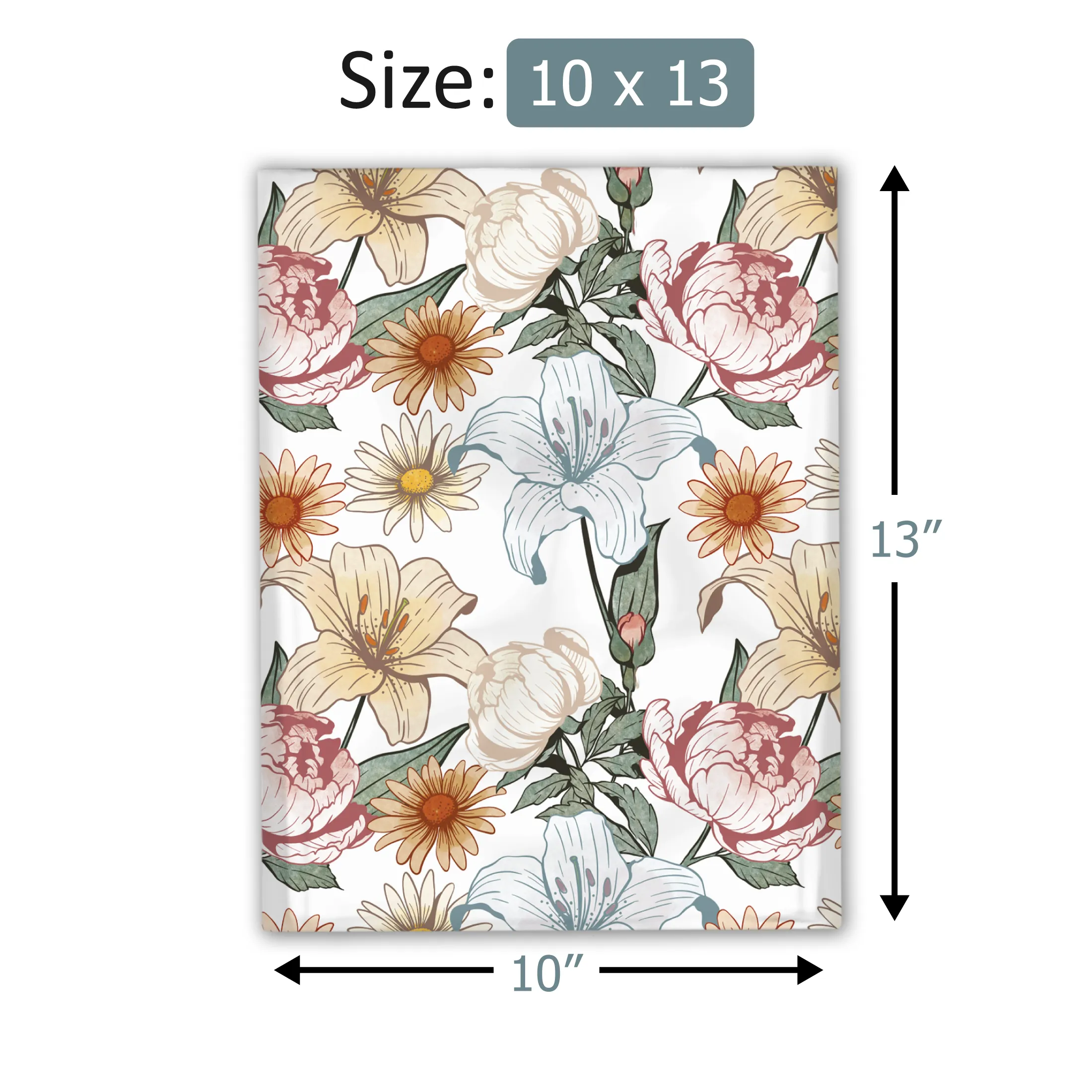 10x13 Vintage Floral Designer Poly Mailers Shipping Envelopes Premium Printed Bags