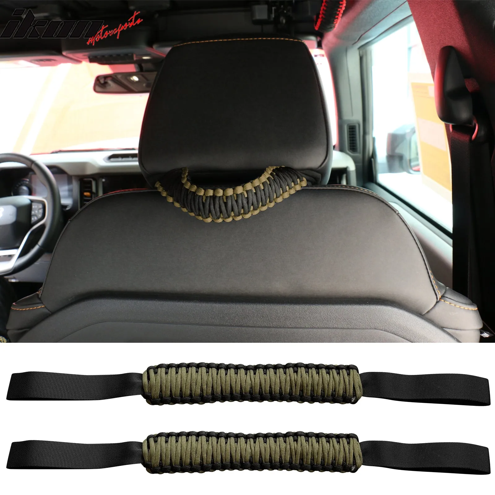 2021-2023 Ford Bronco Headrest Handles Roll Bar Grab Nylon 2PCS