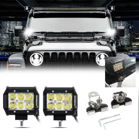 4" Classic-SM Series Spot Beam LED Pods Light   Universal LED Working Lights Mounting Brackets