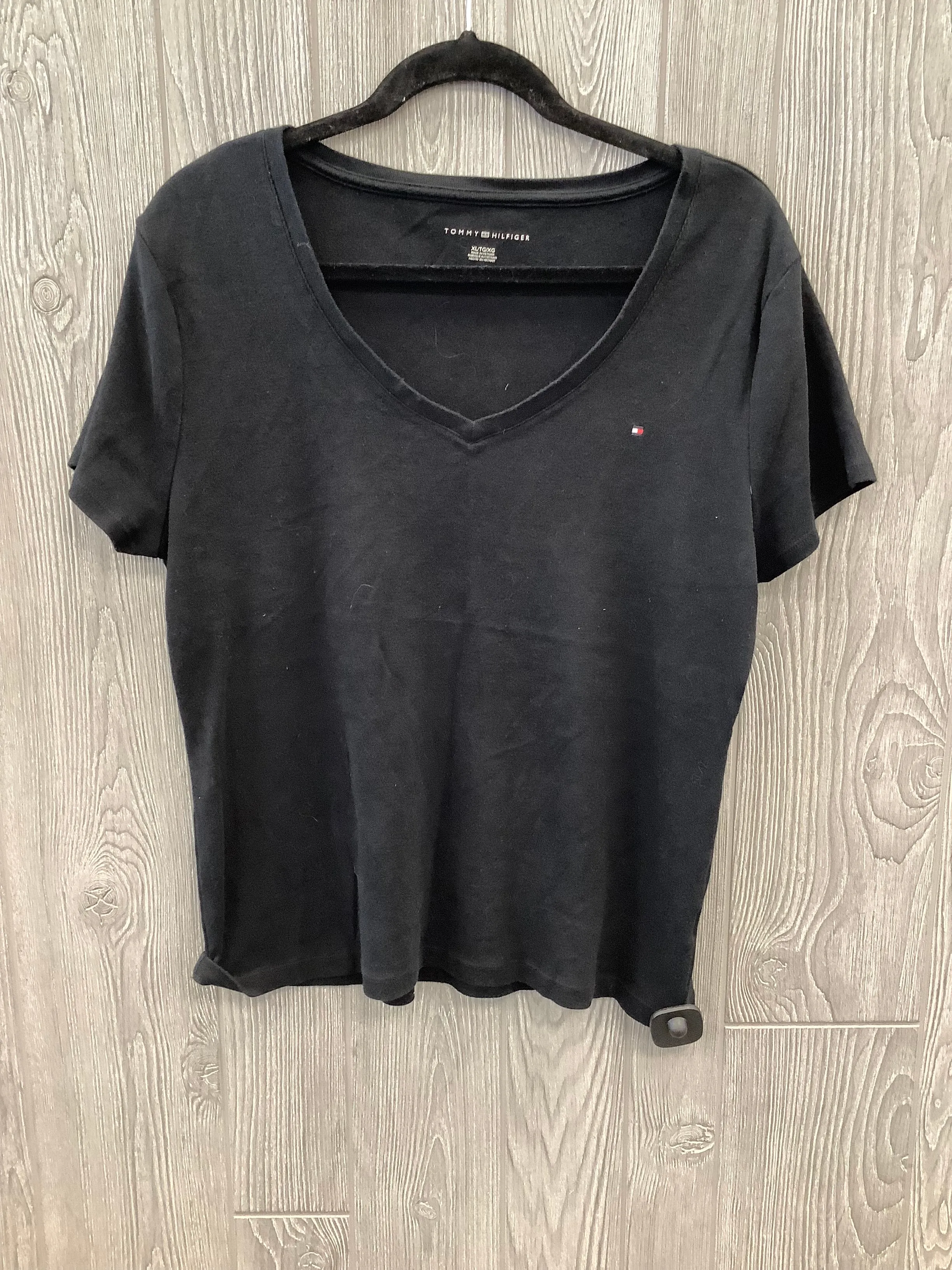 Black Top Short Sleeve Tommy Hilfiger, Size Xl