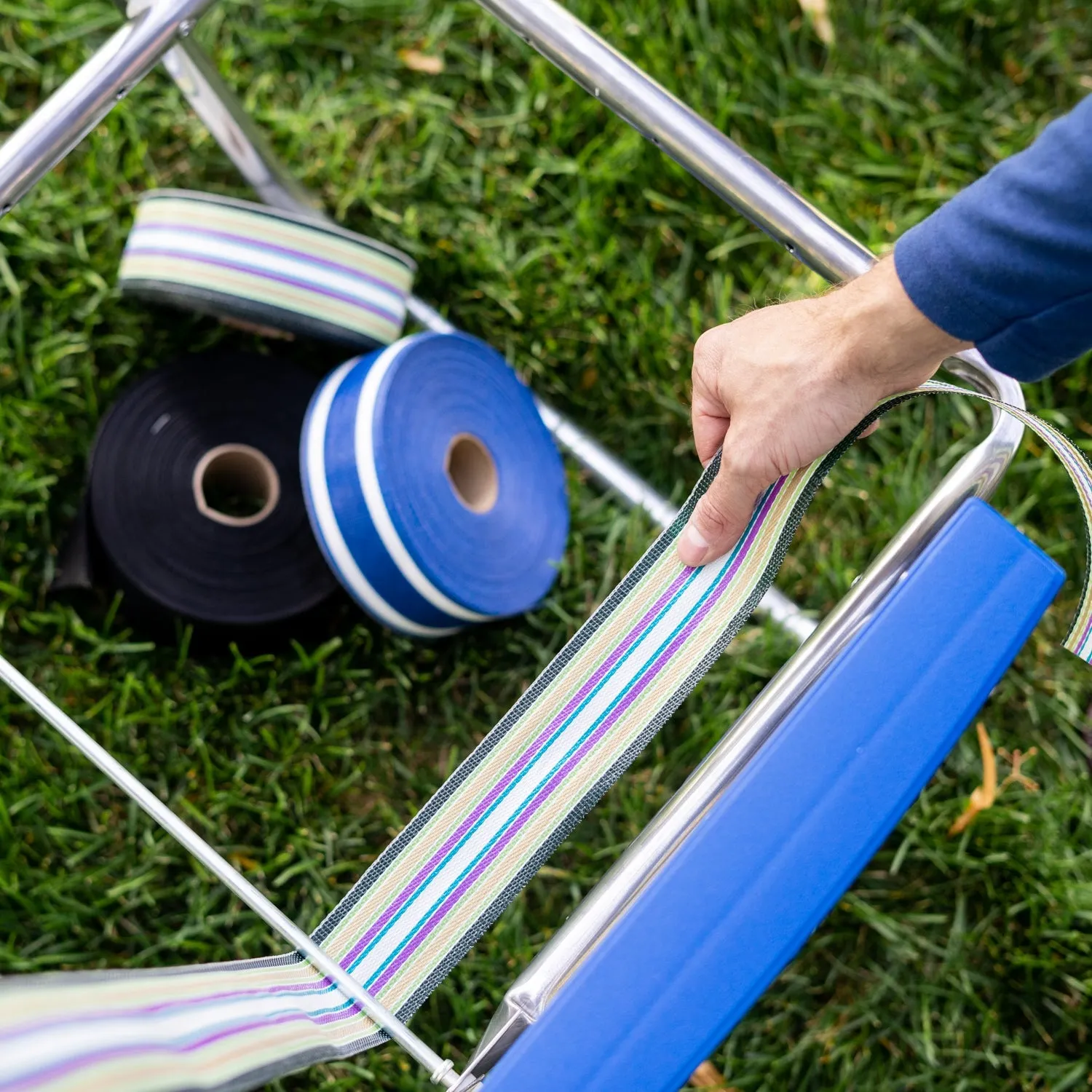 Blue and White Stripe