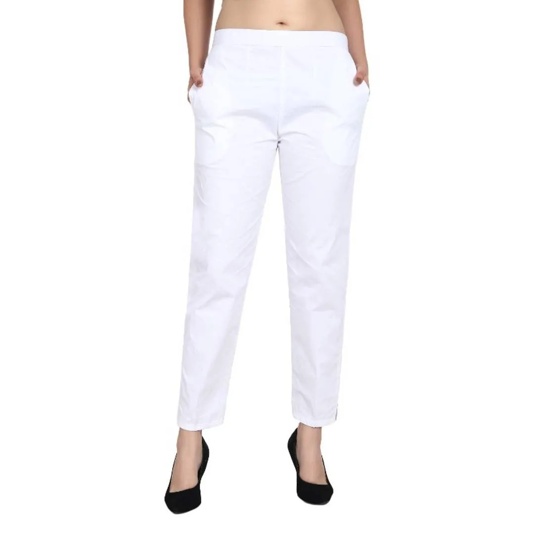 Cotton Lycra Women's Causal Pants Trouser