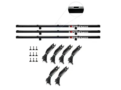 Exposed Racks 9708 Black No Drill Click In Hard Top Rack For Jeep Wrangler JKU