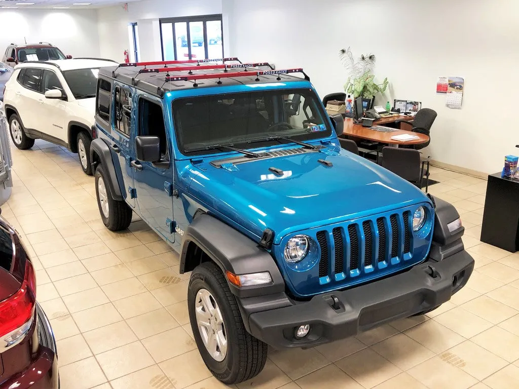 Exposed Racks 9758 Three-Piece Click-In Red Crossbars for Jeep Wrangler