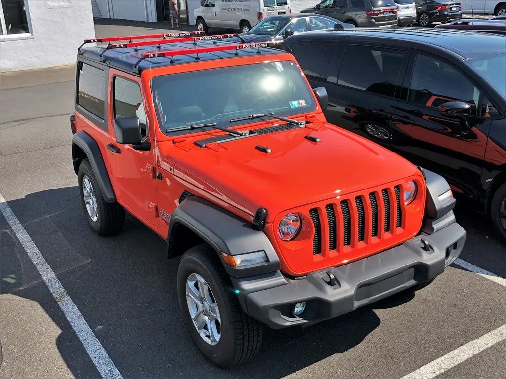 Exposed Racks 9758 Three-Piece Click-In Red Crossbars for Jeep Wrangler