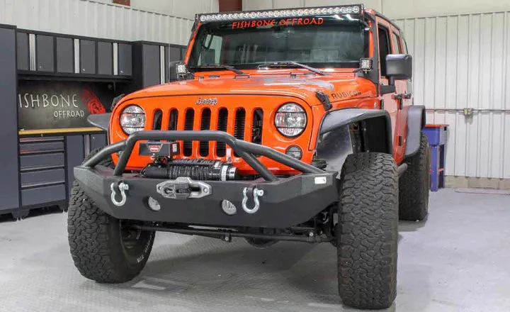 Fishbone Front Full Width Winch Bumper for Jeep Wrangler JK