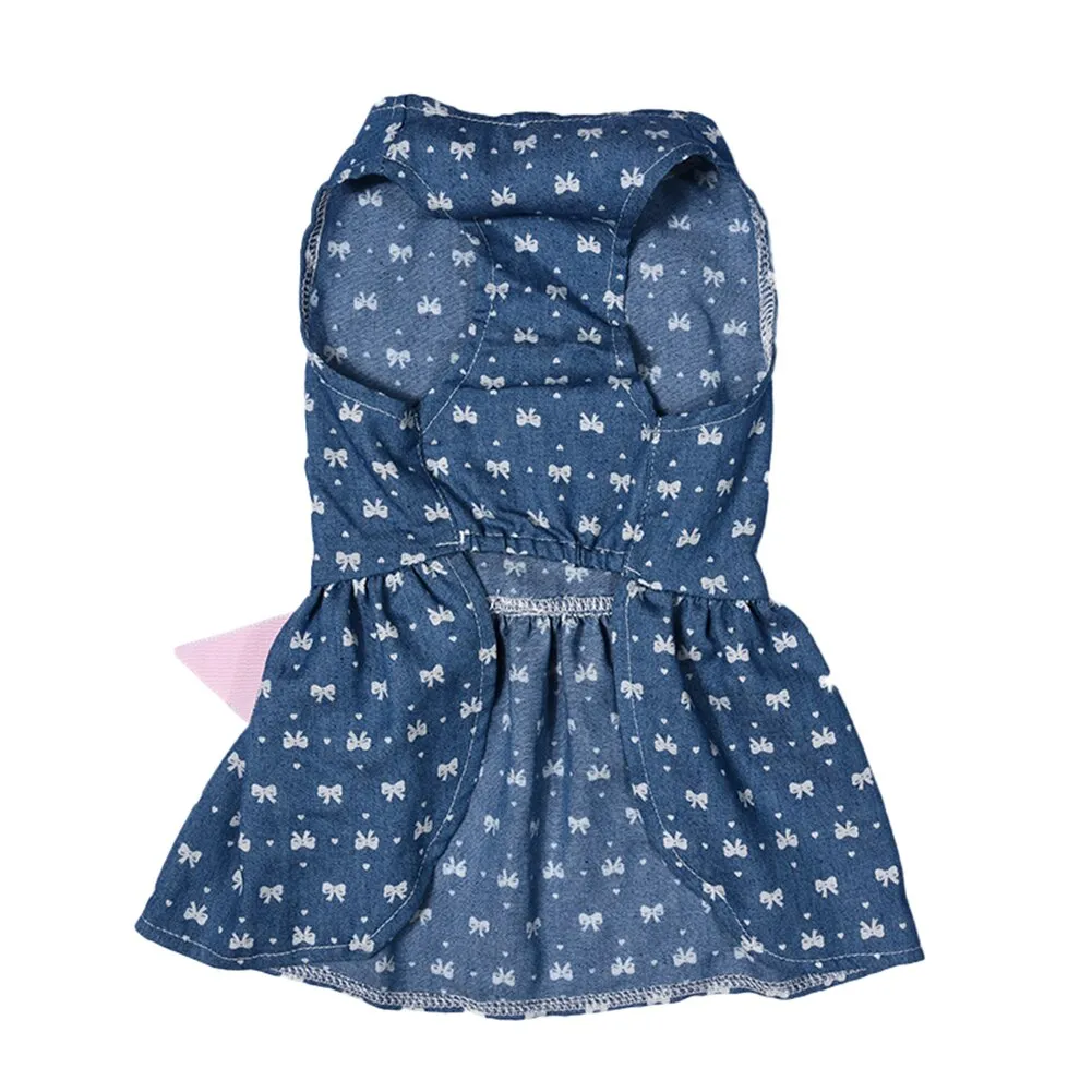 High Quality Summer Dog Dresses Jeans Pet Princess Dress