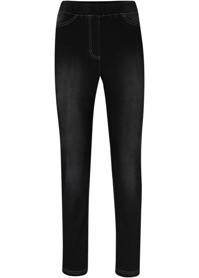 High-waisted jeggings in lightweight stretch thermal quality with a comfortable waistband Bpc Bonprix Collection ,  black