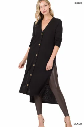 Long Cardigan with Front Buttons Style 8044