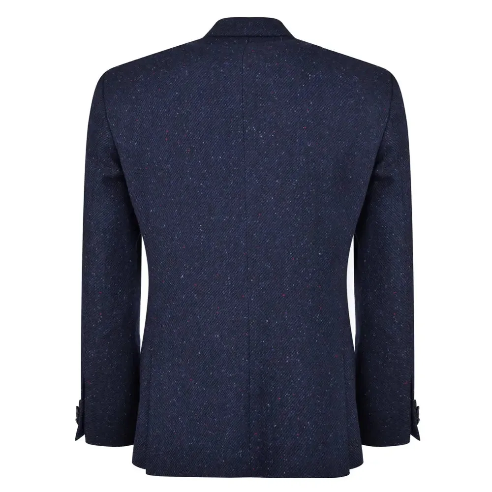 MAGEE Donegal Tweed Jacket - Mens Finn Tailored Fit - Navy Salt & Pepper