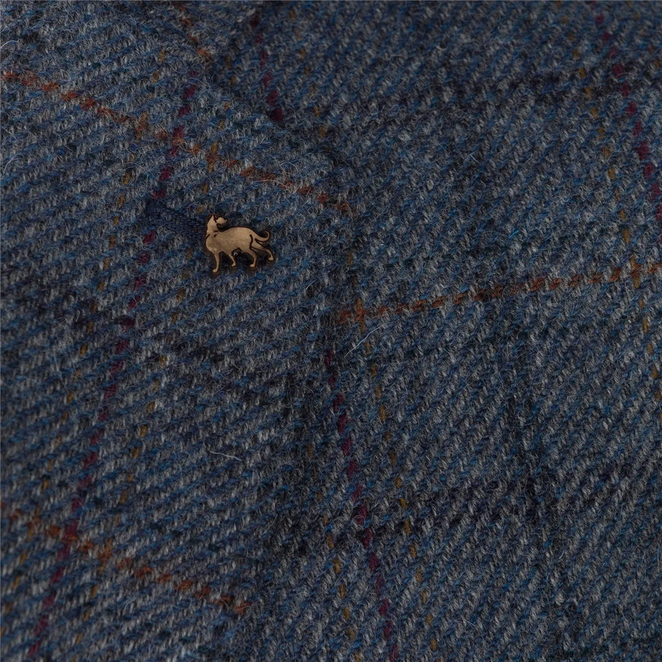 MAGEE Tweed Jacket - Mens Clady - Blue Twill With Rust, Navy & Plum Check