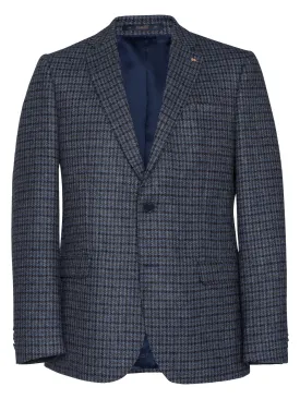 MAGEE Tweed Jacket - Mens Clady - Navy Houndstooth