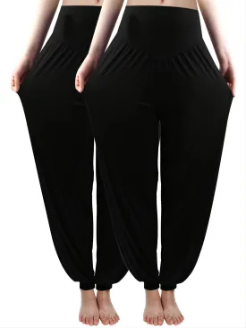 Medium Stretch High Waist Solid Joggers for Women, Lounge, Yoga, Dance Baggy Pants