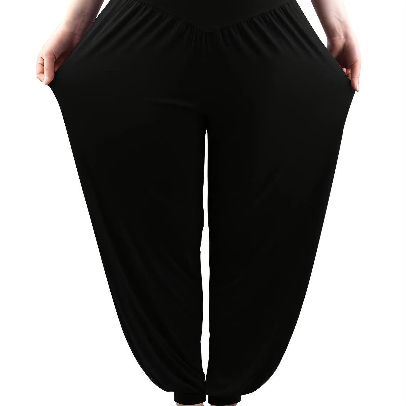 Medium Stretch High Waist Solid Joggers for Women, Lounge, Yoga, Dance Baggy Pants