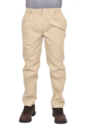 Men Elasticated Waist Work Casual Rugby Trouser - Beige