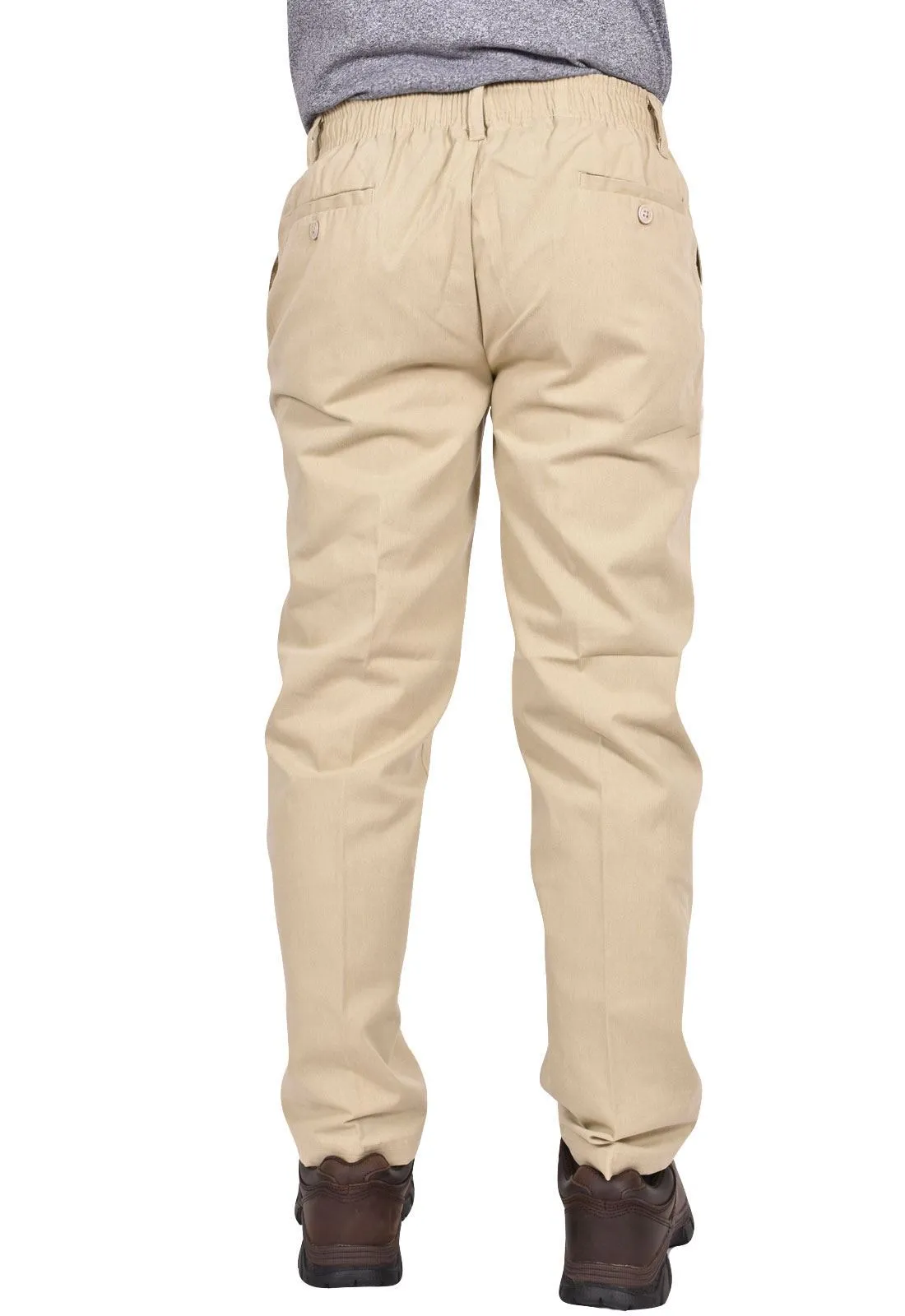 Men Elasticated Waist Work Casual Rugby Trouser - Beige