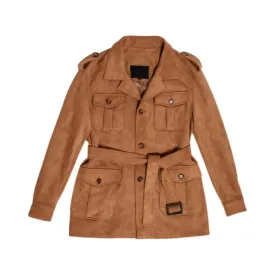 Men's Belt Faux-Suede Safari Jacket