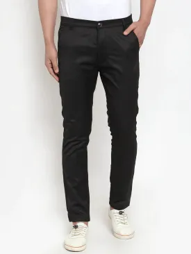 Men'S Black Solid Formal Trousers