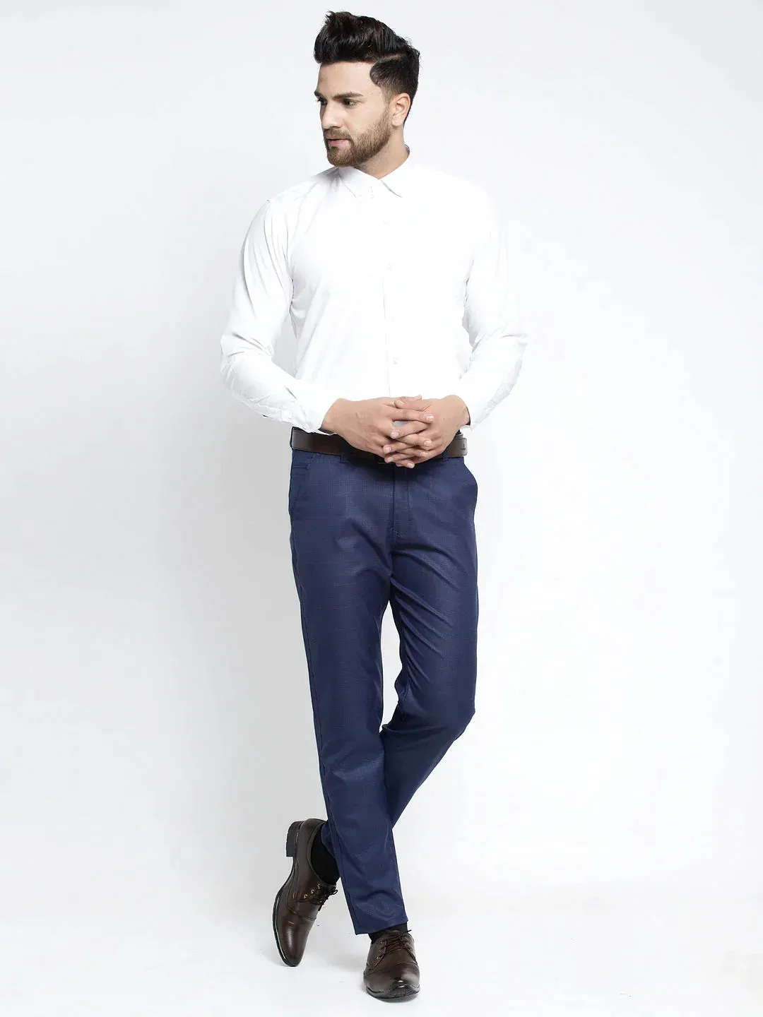 Men'S Blue Formal Trousers