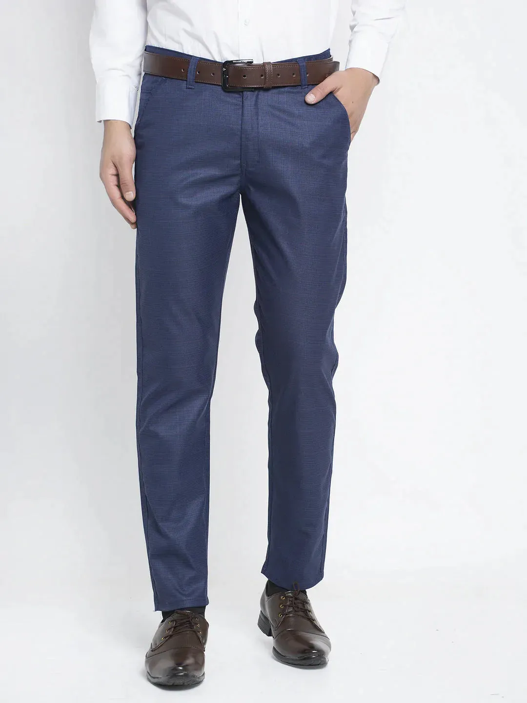 Men'S Blue Formal Trousers