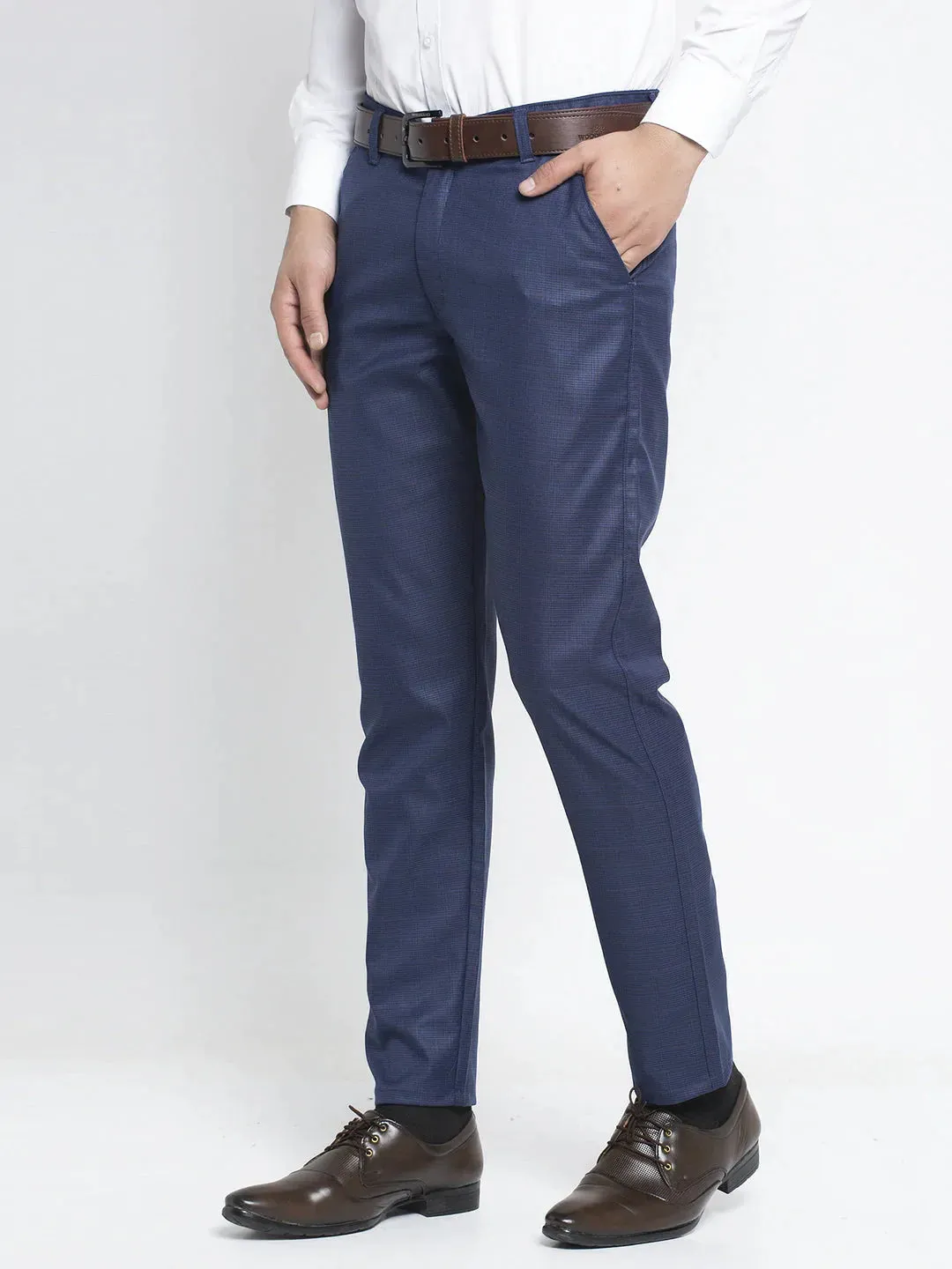 Men'S Blue Formal Trousers