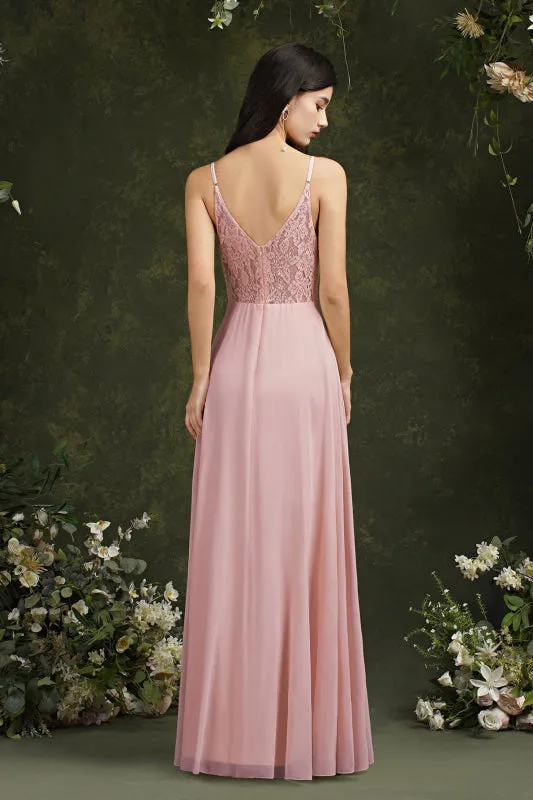 Modest Aline Chiffon Formal Dress Sleveless V-Neck Simple Long Evening Dress