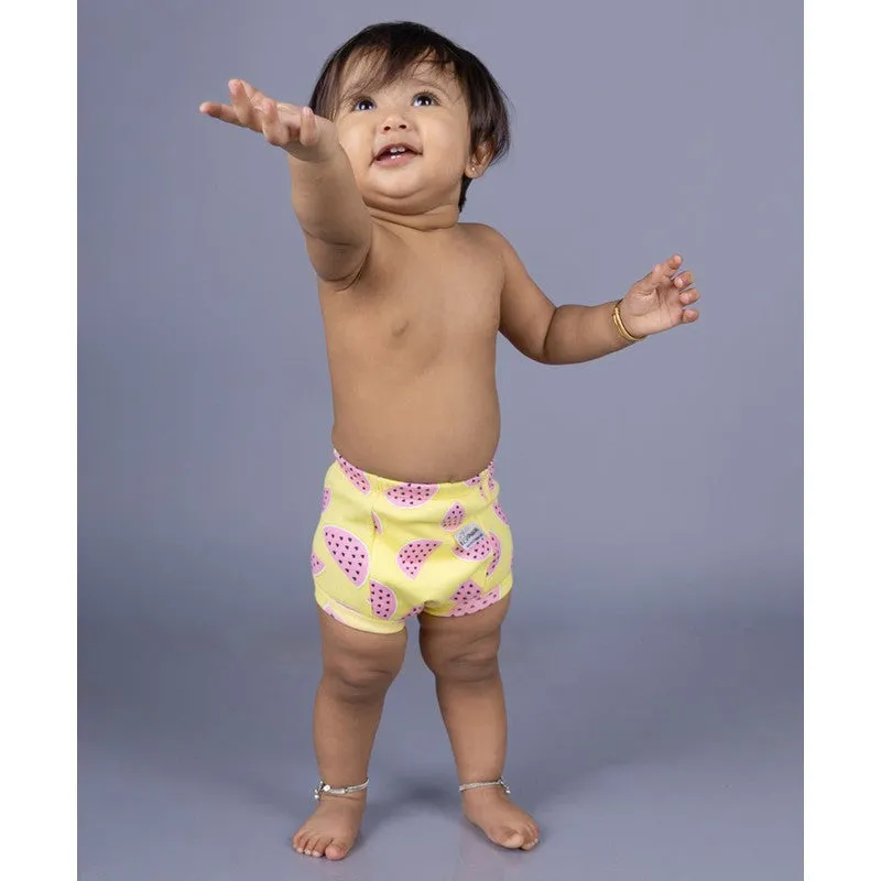 Playtime Trio Pack of 3 Snug Potty Training Pull-up Pants Kids 100% Cotton (Size 0, Fits 9-12 Months)