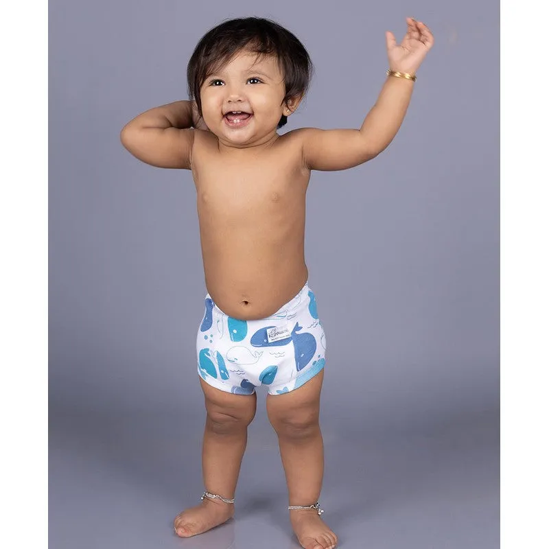 Playtime Trio Pack of 3 Snug Potty Training Pull-up Pants Kids 100% Cotton (Size 0, Fits 9-12 Months)