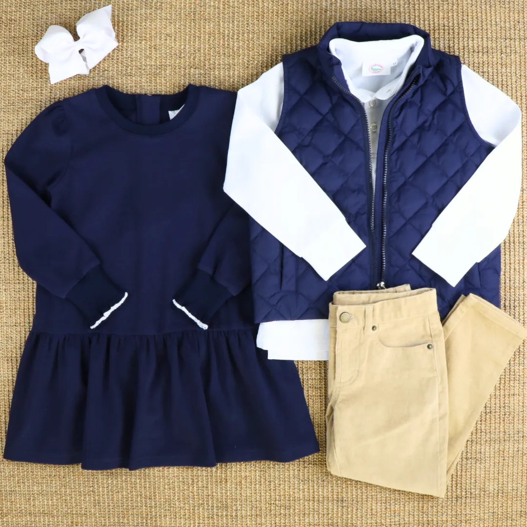 Quilted Vest - Navy