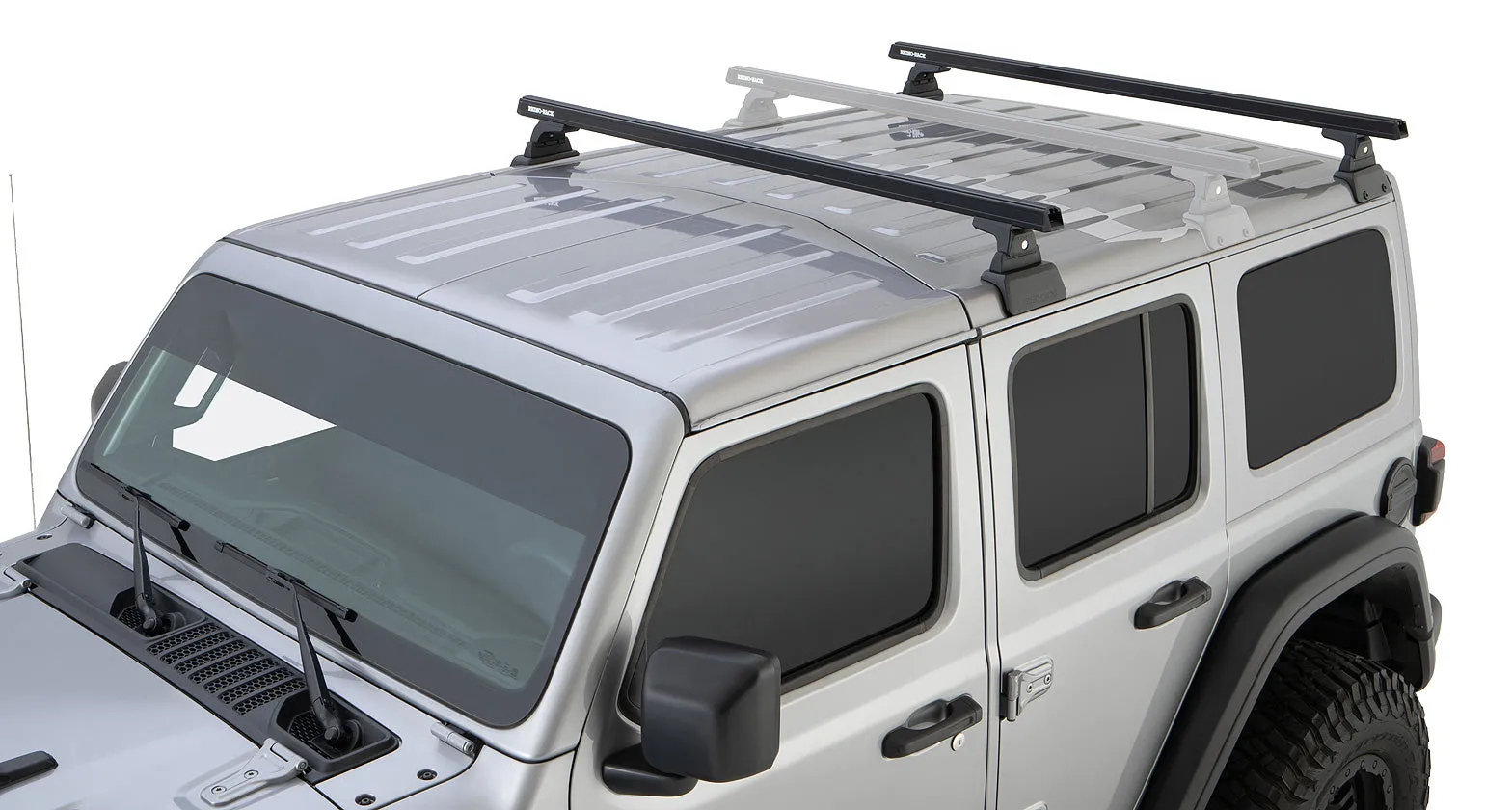 Rhino-Rack Heavy Duty RLT600 2 Bar Backbone Roof Rack Jeep Wrangler JL 18-24