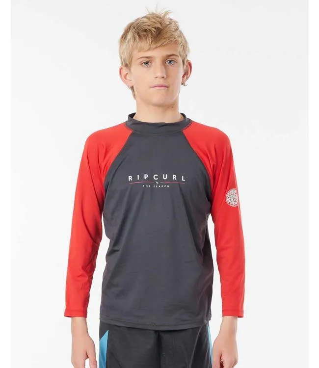 Ripcurl Shockwave Boys Long Sleeve Rashy (2022) - Red