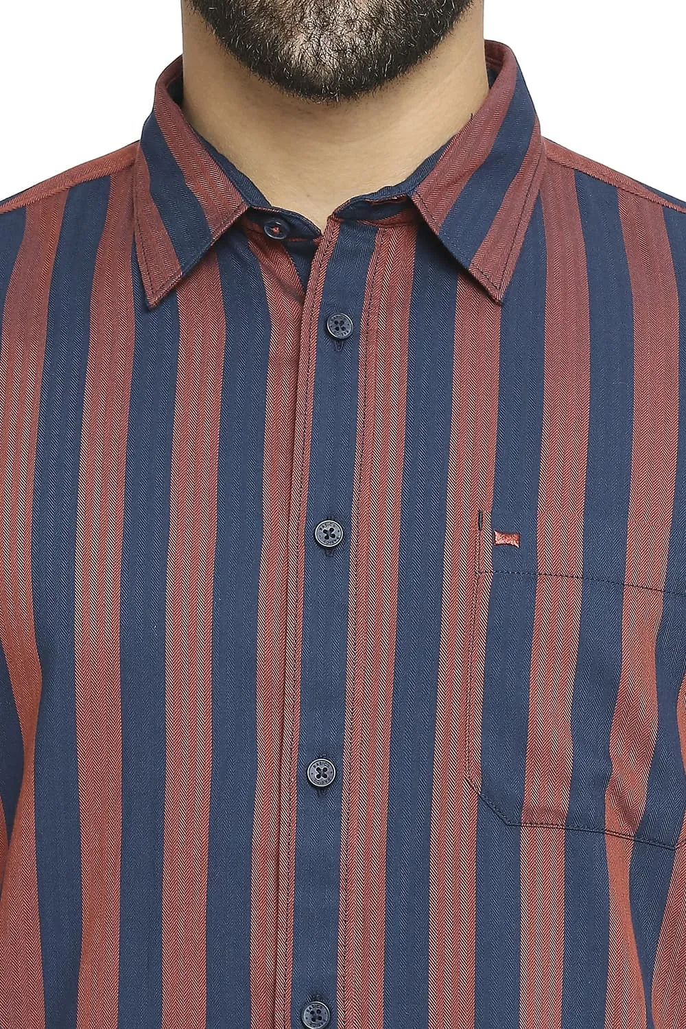 Slim Fit Cotton Polyester Twill Stripe Shirt