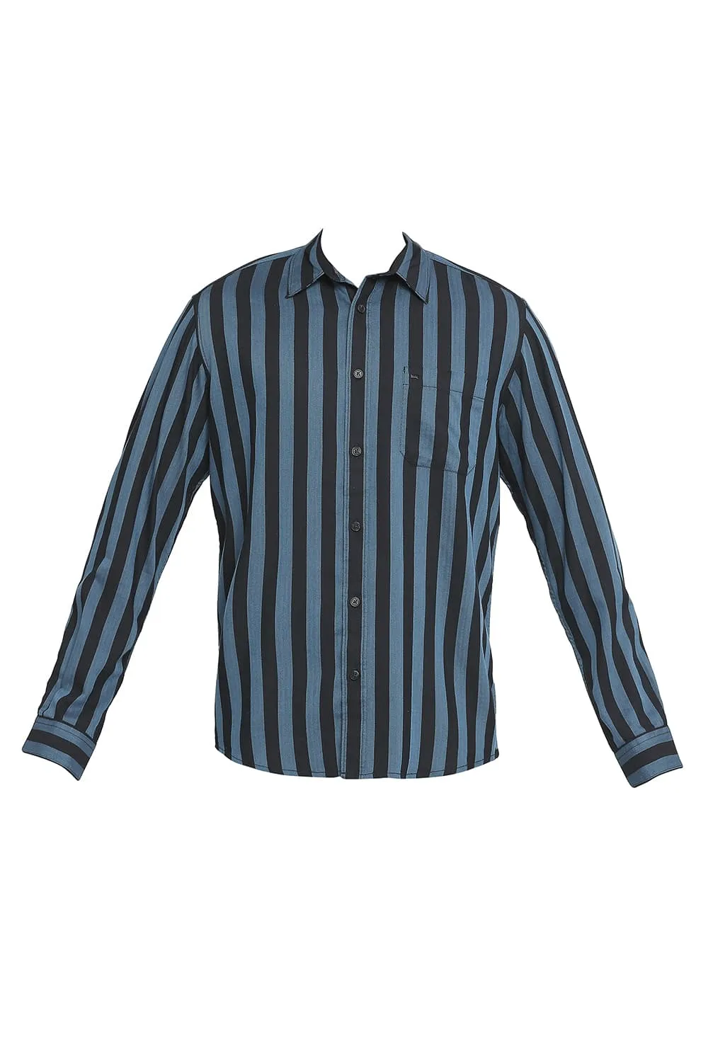 Slim Fit Cotton Polyester Twill Stripe Shirt