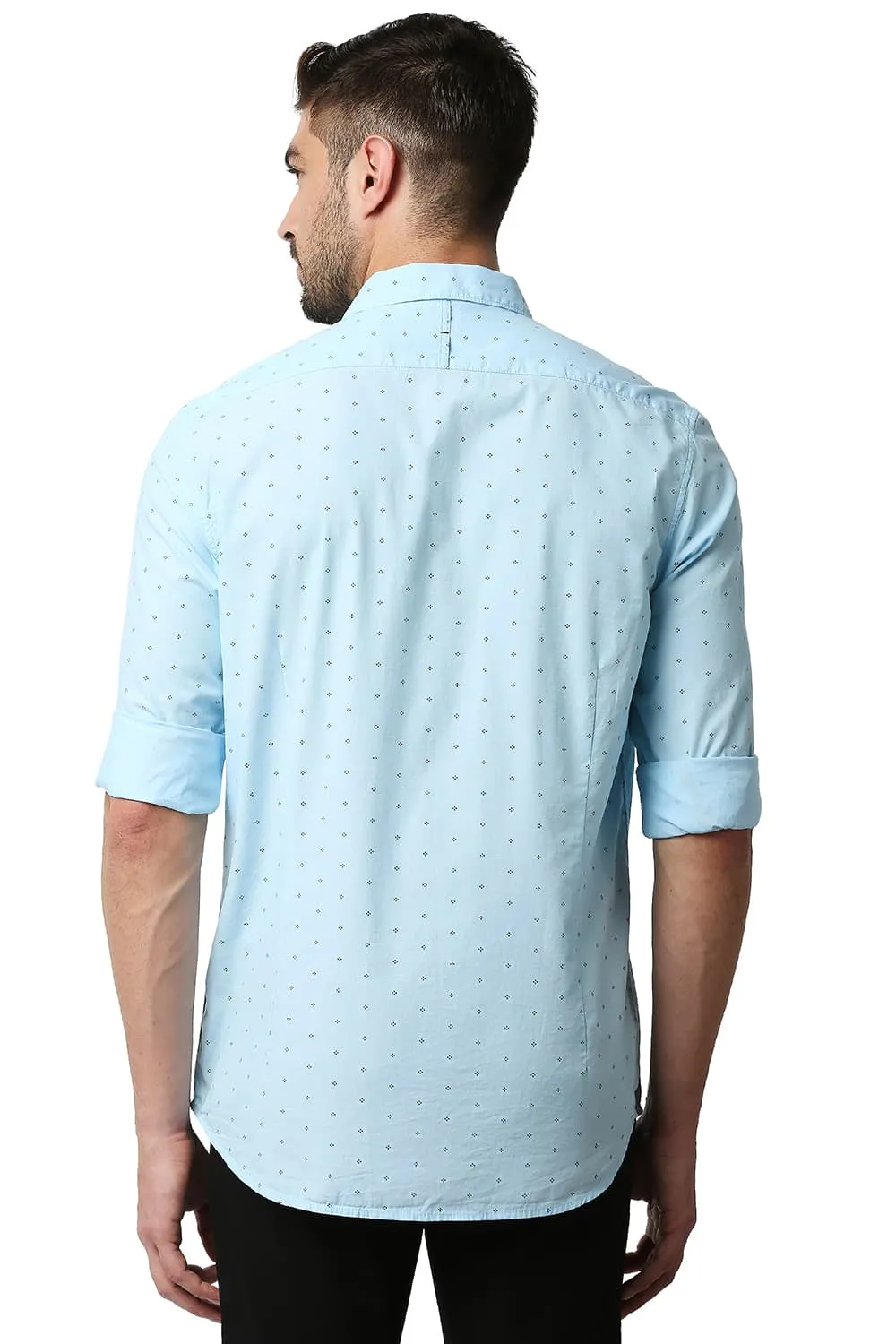 Slim Fit Fil-a-fil Printed Shirt