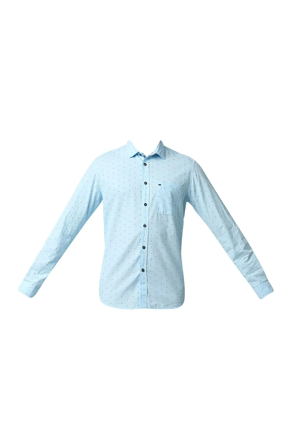 Slim Fit Fil-a-fil Printed Shirt