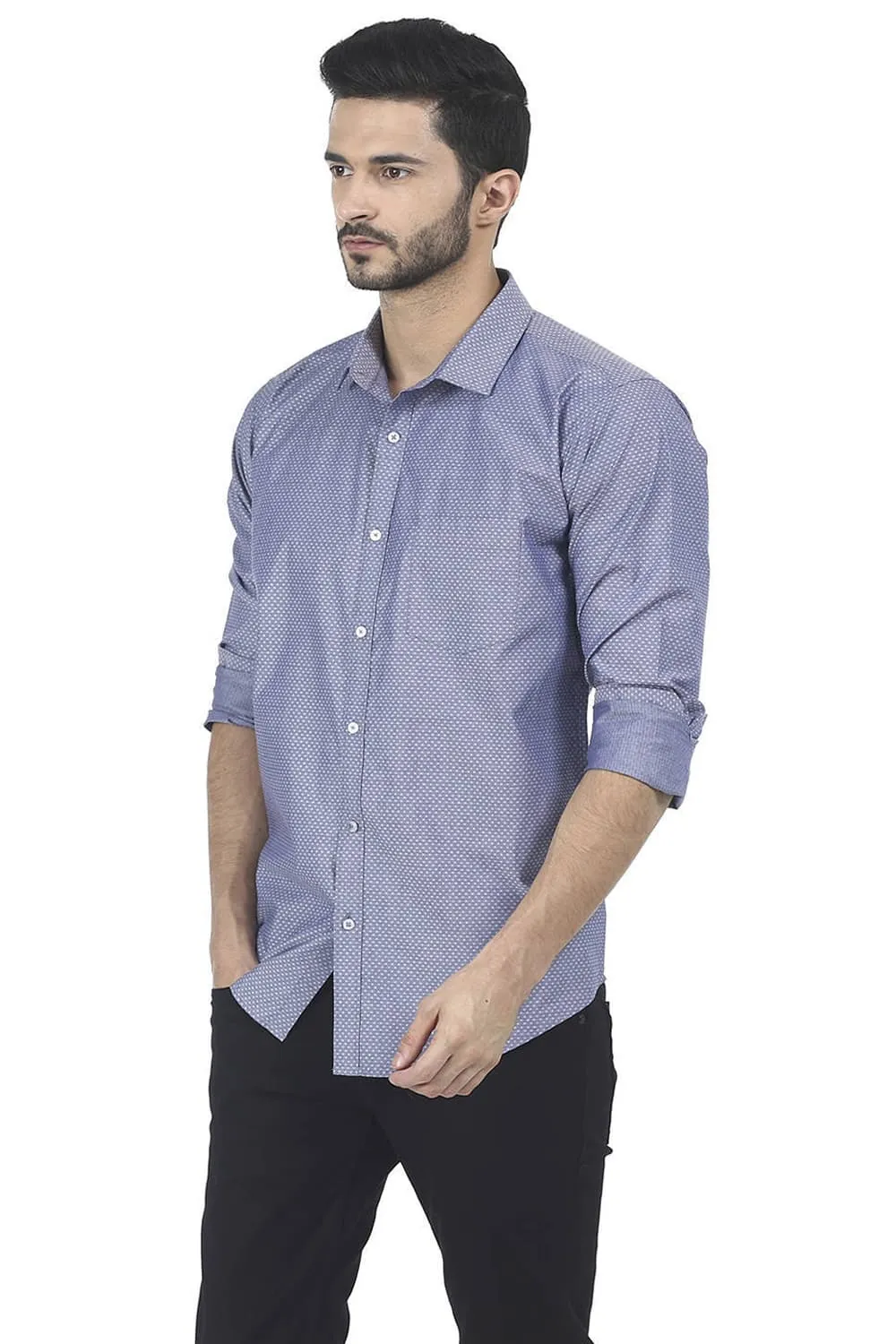 Slim Fit Grey Sand Dobby Shirt