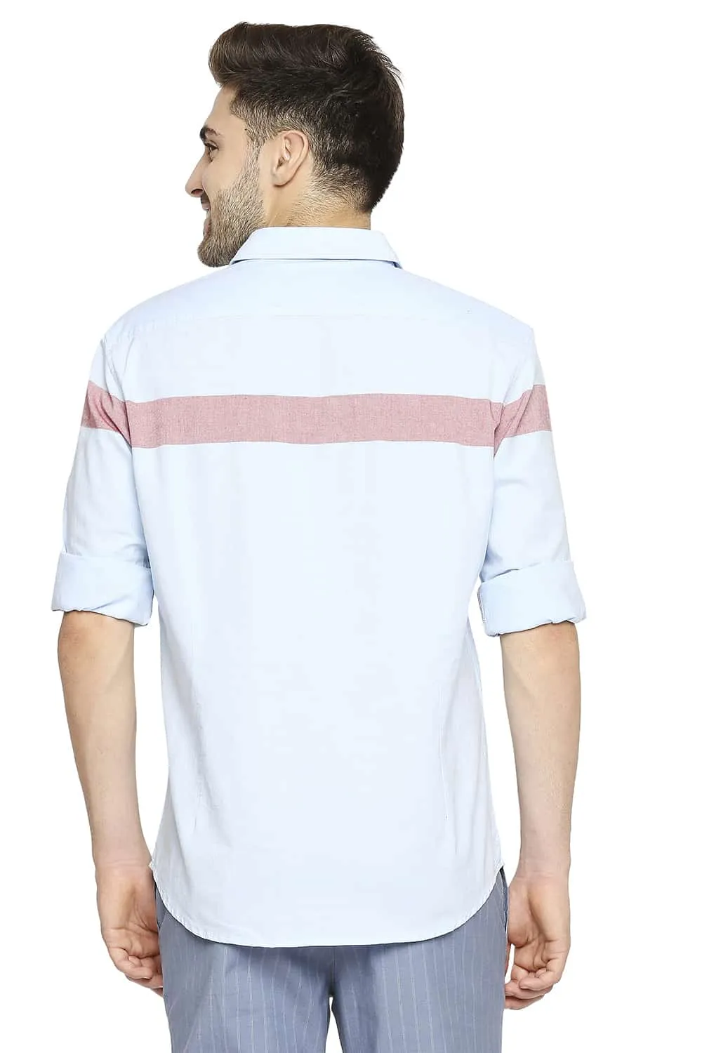 Slim Fit Oxford Eng Horizontal Stripe Shirt