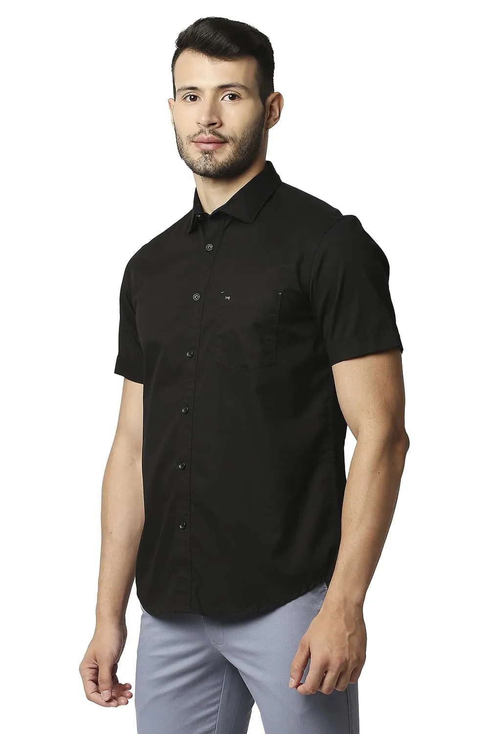 Slim Fit Twill Halfsleeves Shirt