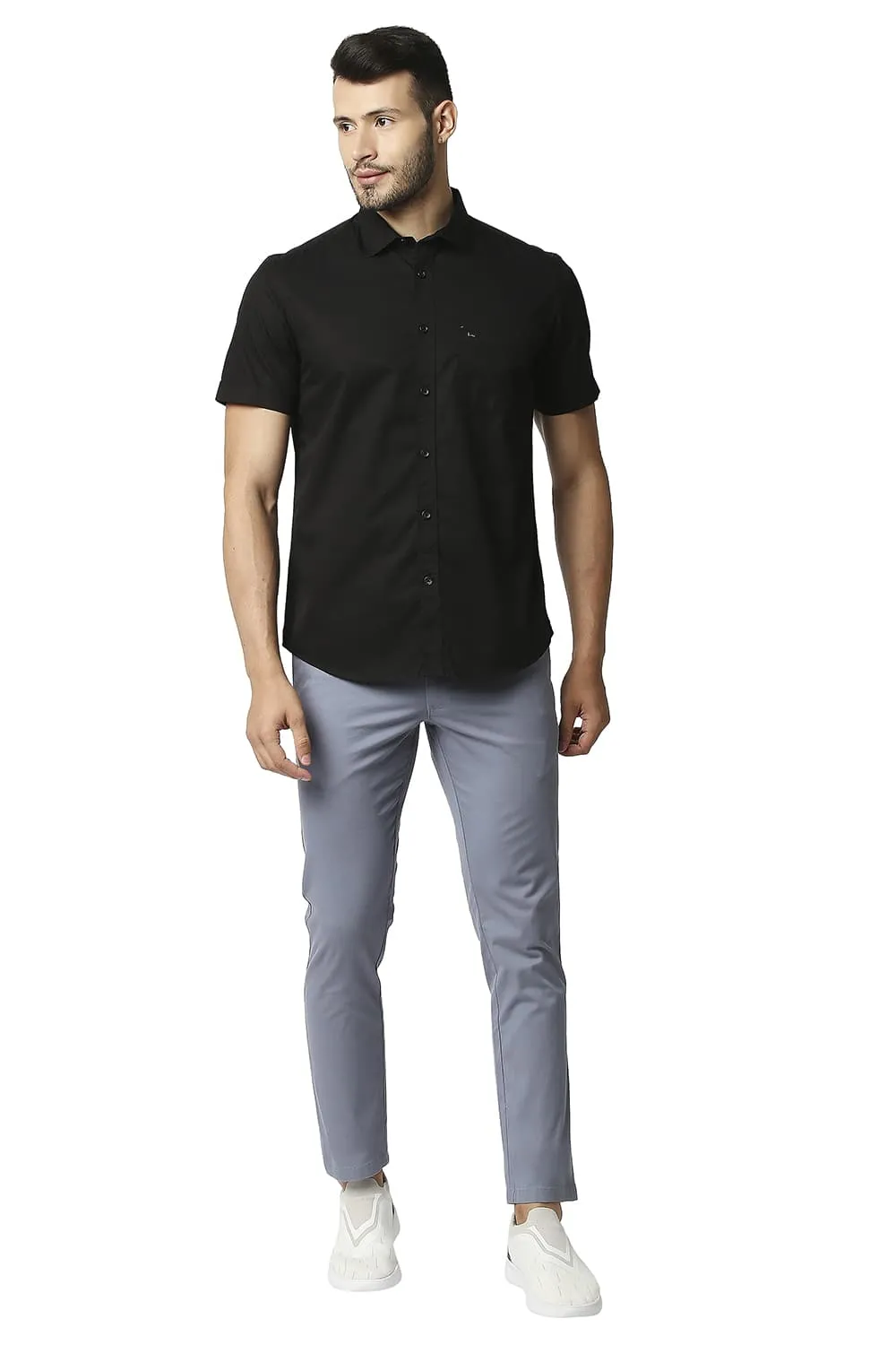 Slim Fit Twill Halfsleeves Shirt