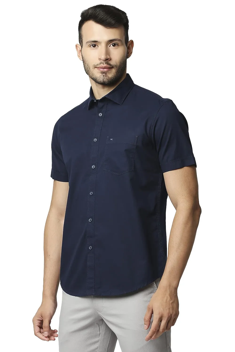 Slim Fit Twill Halfsleeves Shirt