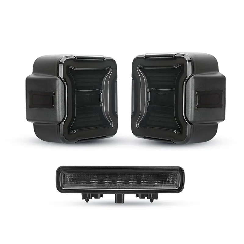 Smoked LED Tail Lights & Smoked LED 3rd Brake Light Compatible For 2018-Later Jeep Wrangler JL