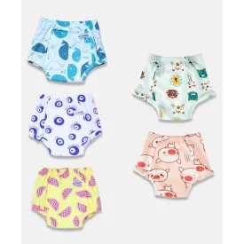 Snug Potty Training Pull-up Pants for Kids.100% Cotton. (Size 5, Fits 5-6 yrs) - Pack of 5