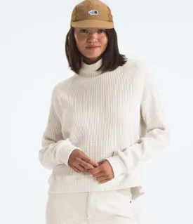 The North Face Women's Mock Neck Chabot Pullover Sweater in White Dune