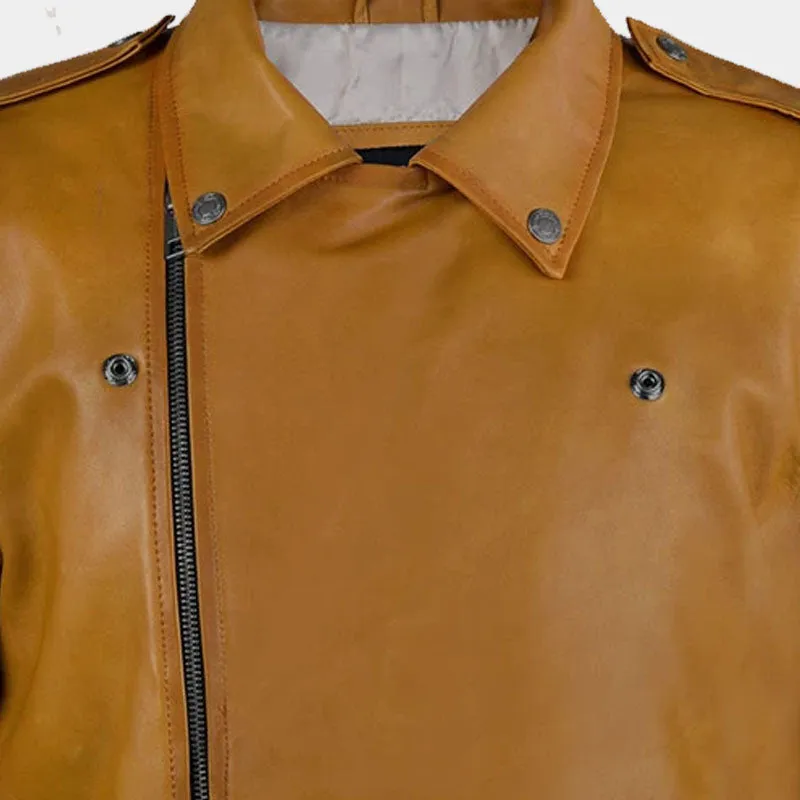 Top Best Sales Rutland Caramel Brown Genuine Boys Biker Riding Leather Jacket