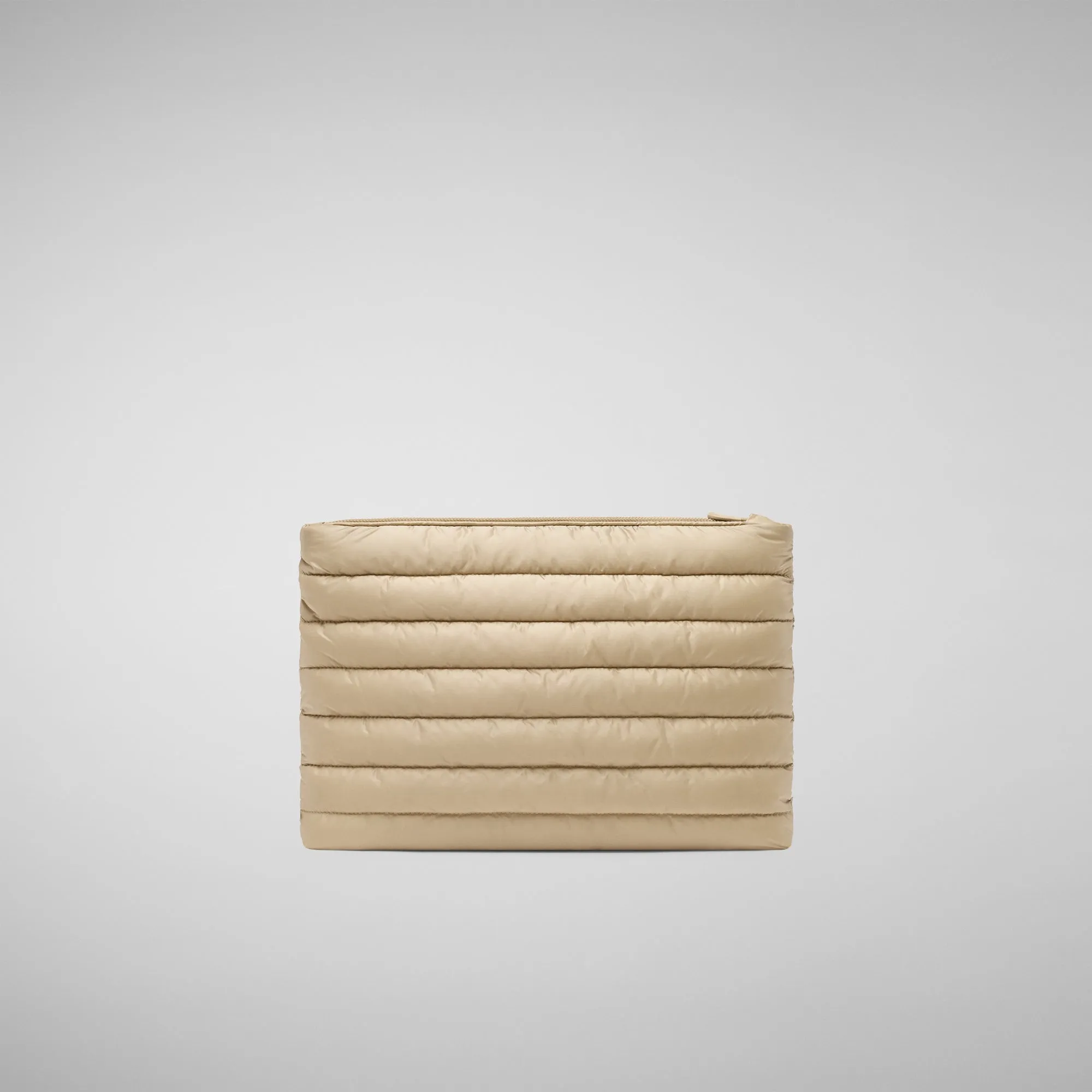 Unisex quilted pouch big Thalassa in WOOD BEIGE