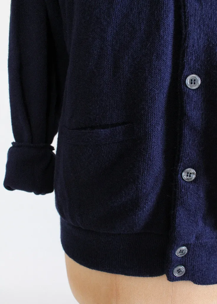 Vintage 1960s Navy Boyfriend Slouch Cardigan