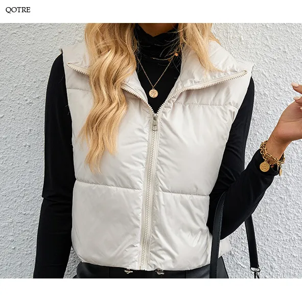 Zipper Lightweight Solid Puffer Jacket Vest